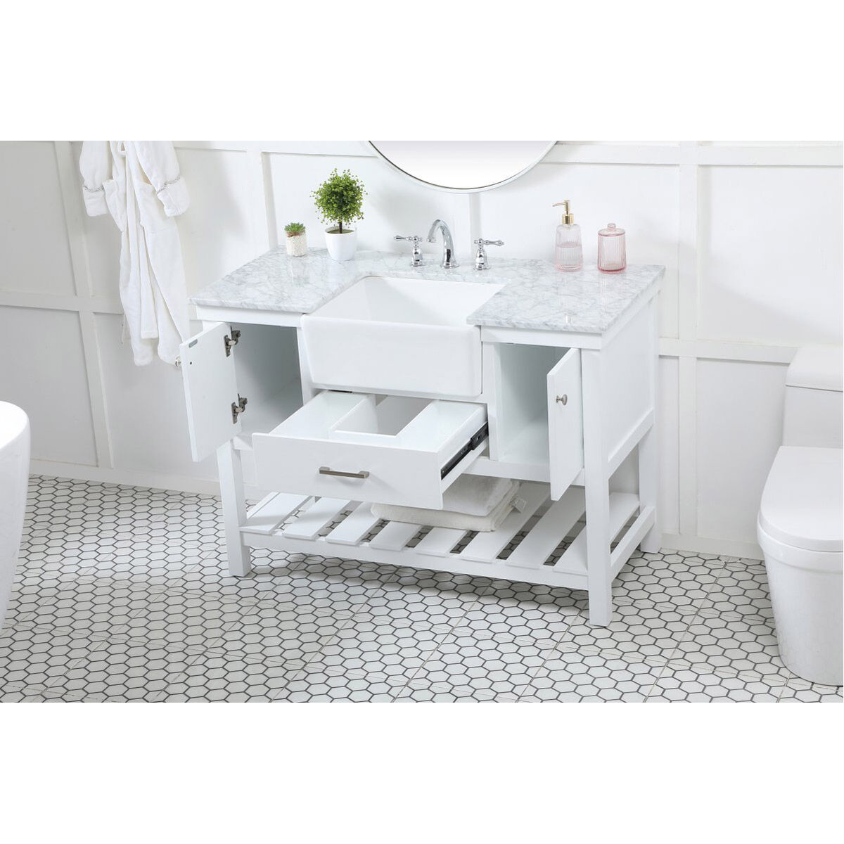 Clement 48 X 22 X 34 inch White Bathroom Vanity Cabinet