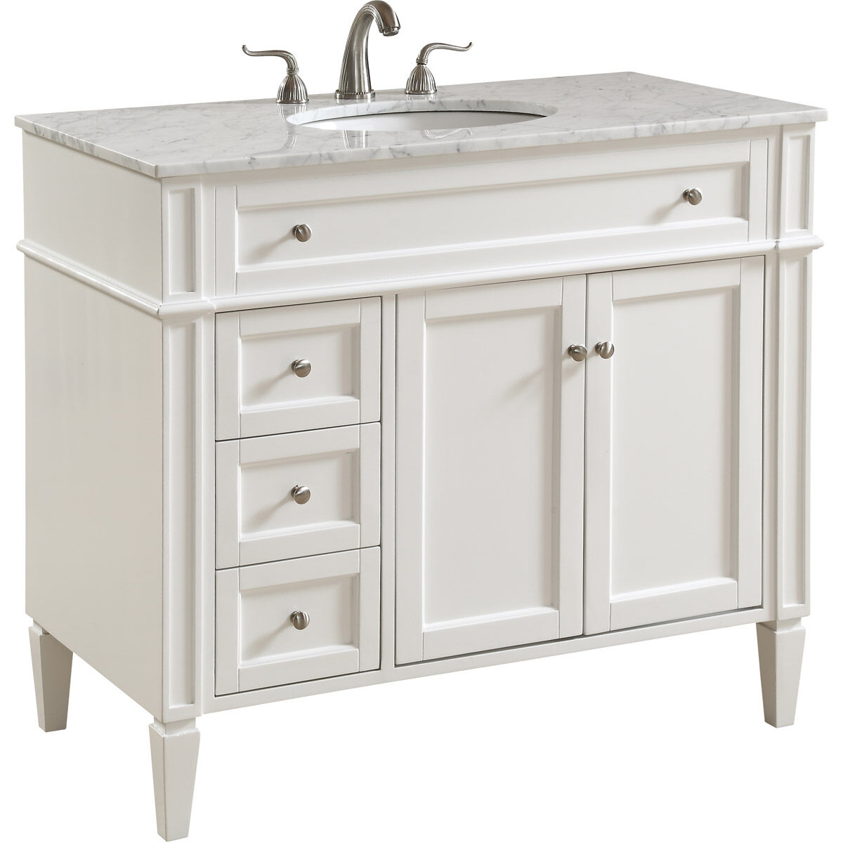 Park Avenue 40 X 35 inch White with Carrara White Marble Vanity Set