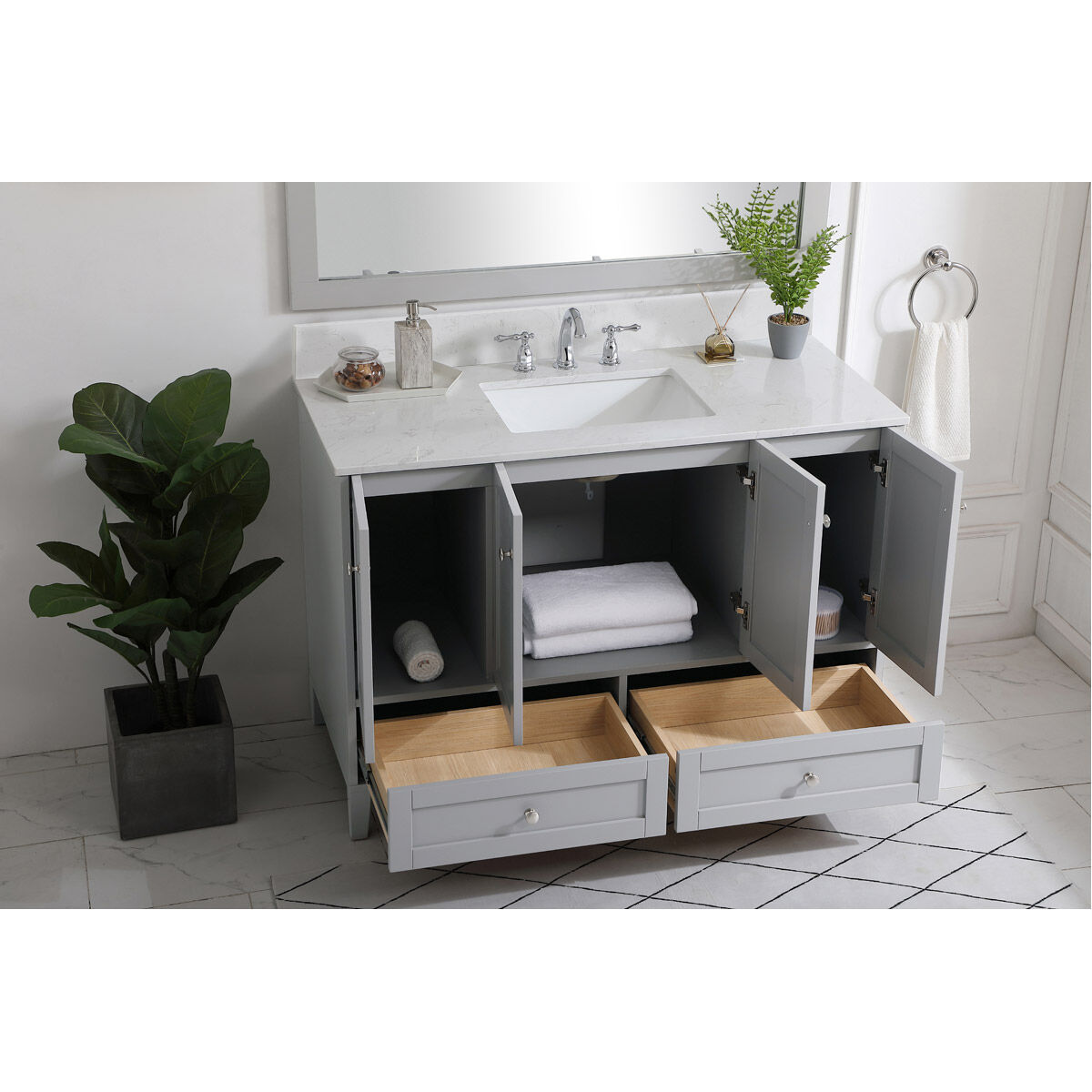 Sommerville 48 X 22 X 34 inch Grey Vanity Sink Set in Gray
