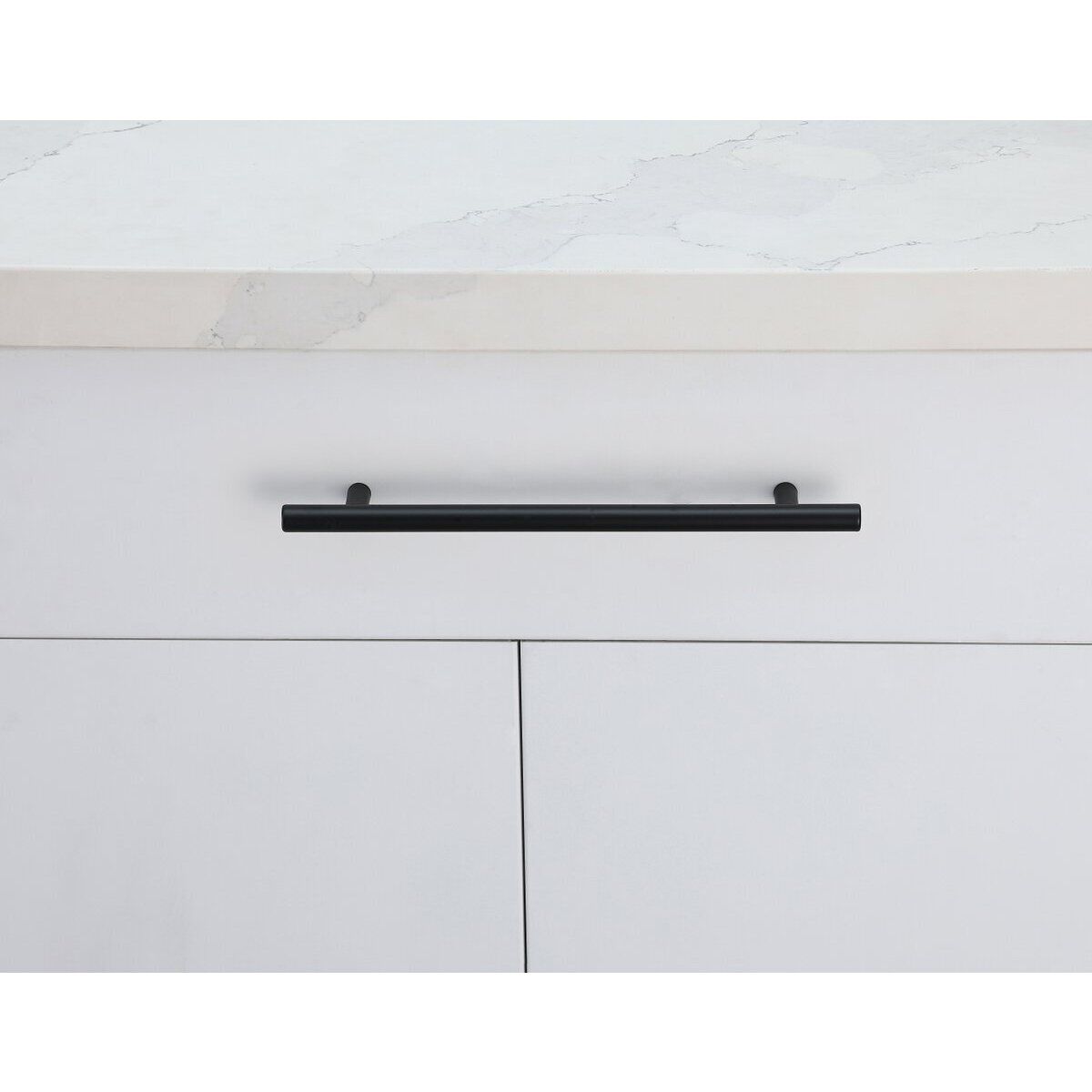 Quinn Matte Black Hardware Drawer Pull in 7-9/16in Center to Center Bar, Set of 10