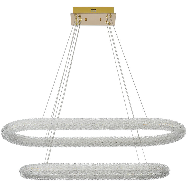 Bowen 2 Light 18 inch Satin Gold Chandelier Ceiling Light