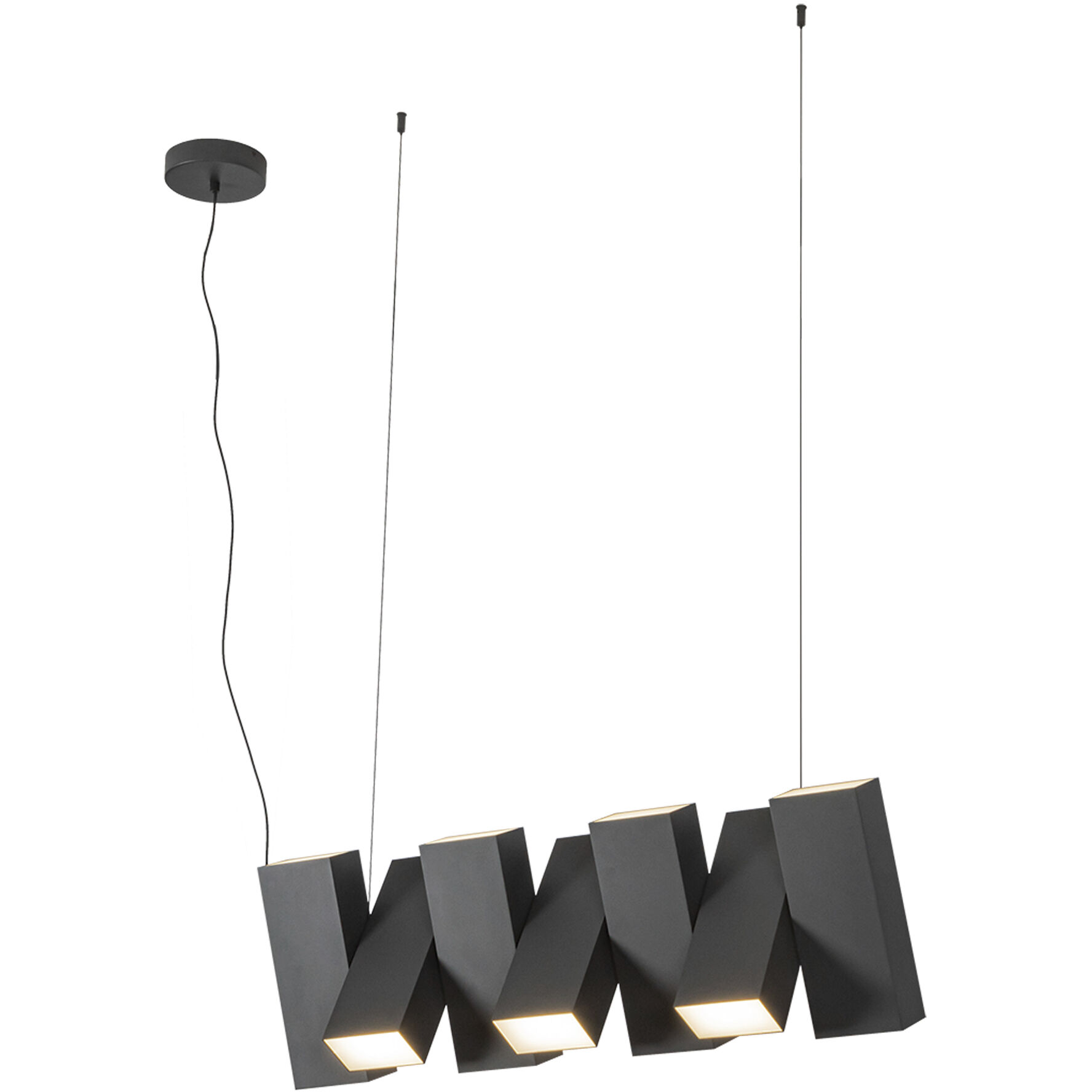 Domino LED 35.5 inch Black Linear Pendant Ceiling Light