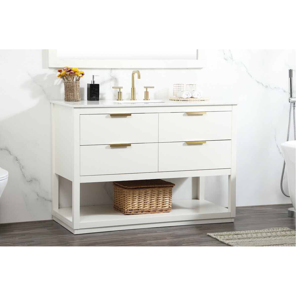 Larkin 48 X 22 X 34 inch White Vanity Sink Set