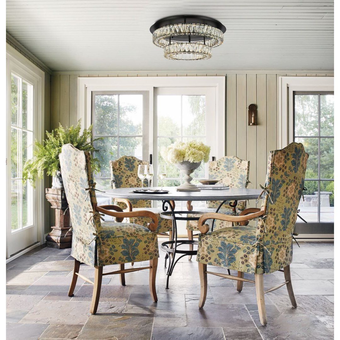 Monroe 2 Light 26 inch Black Flush Mount Ceiling Light