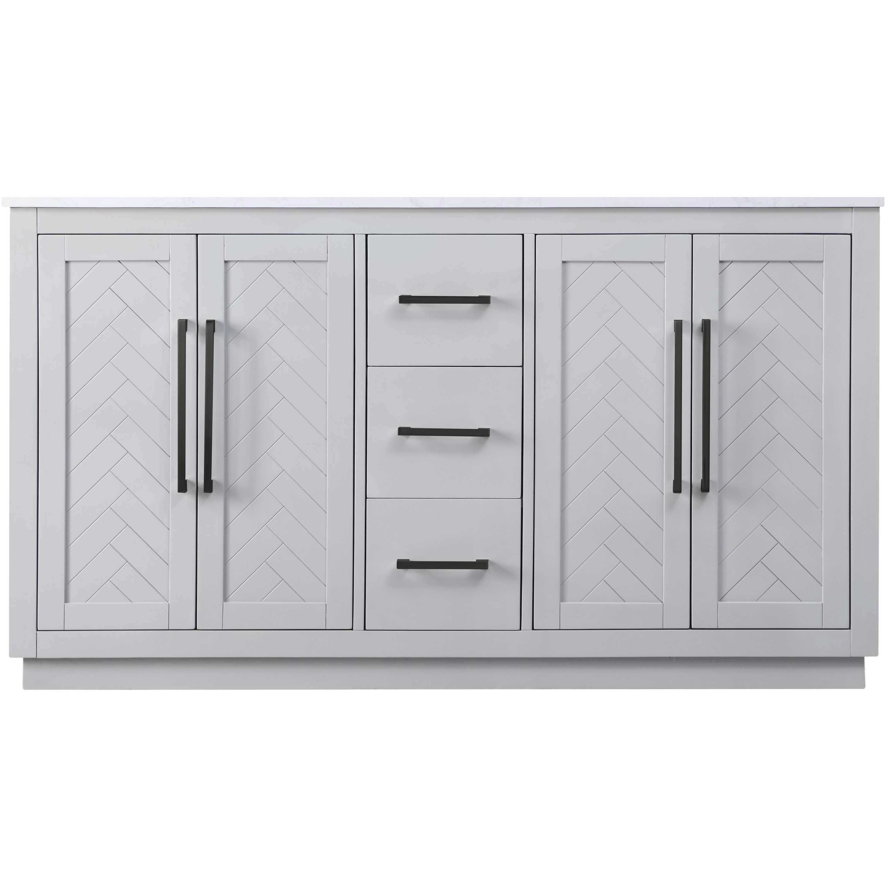 Chase 60 X 34 inch Grey Bathroom Vanity Cabinet