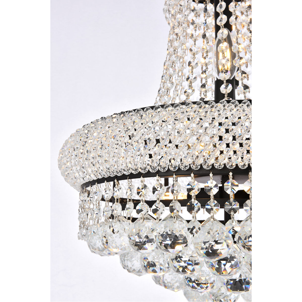 Primo 8 Light 16 inch Black and Clear Pendant Ceiling Light