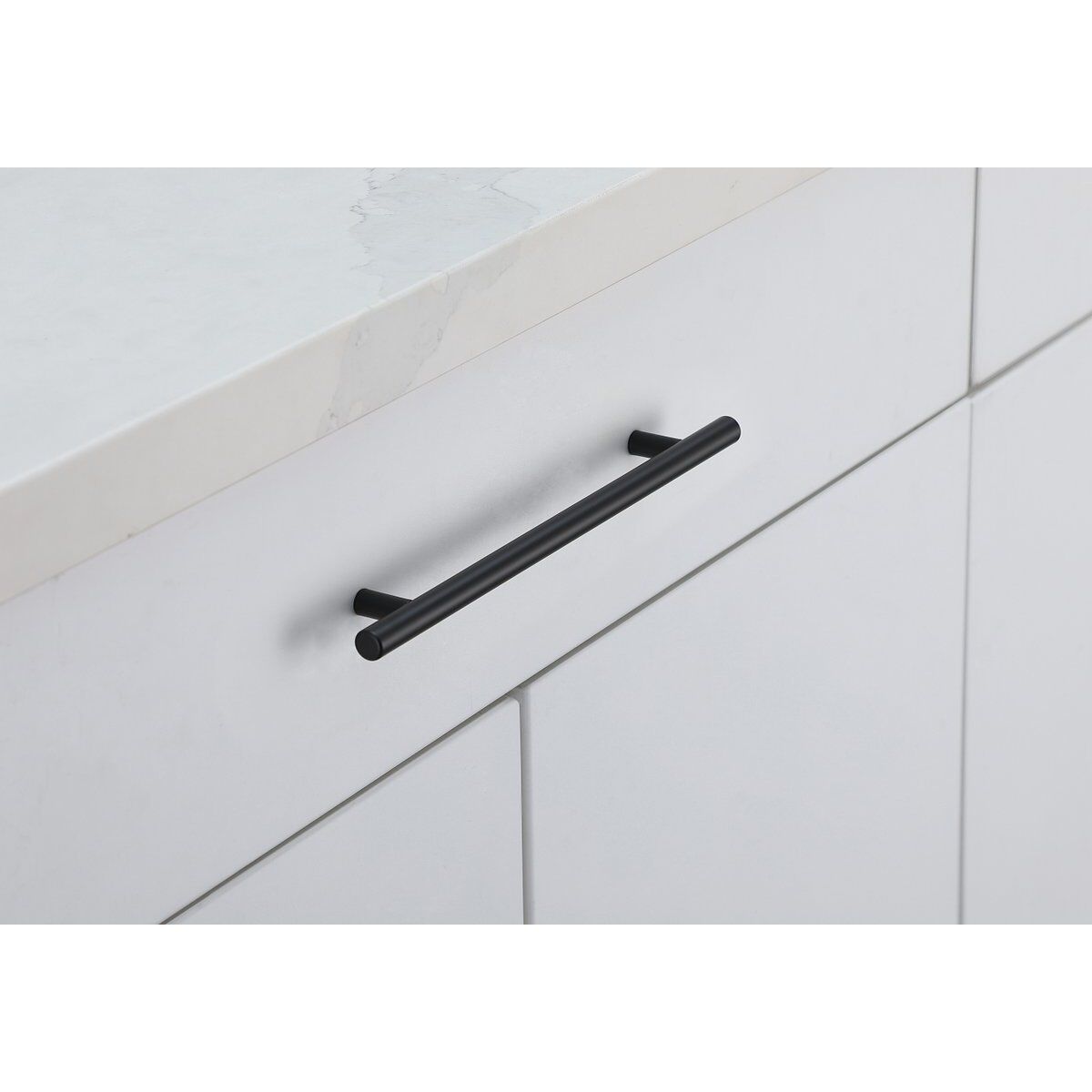 Quinn Matte Black Hardware Drawer Pull in 7-9/16in Center to Center Bar, Set of 10