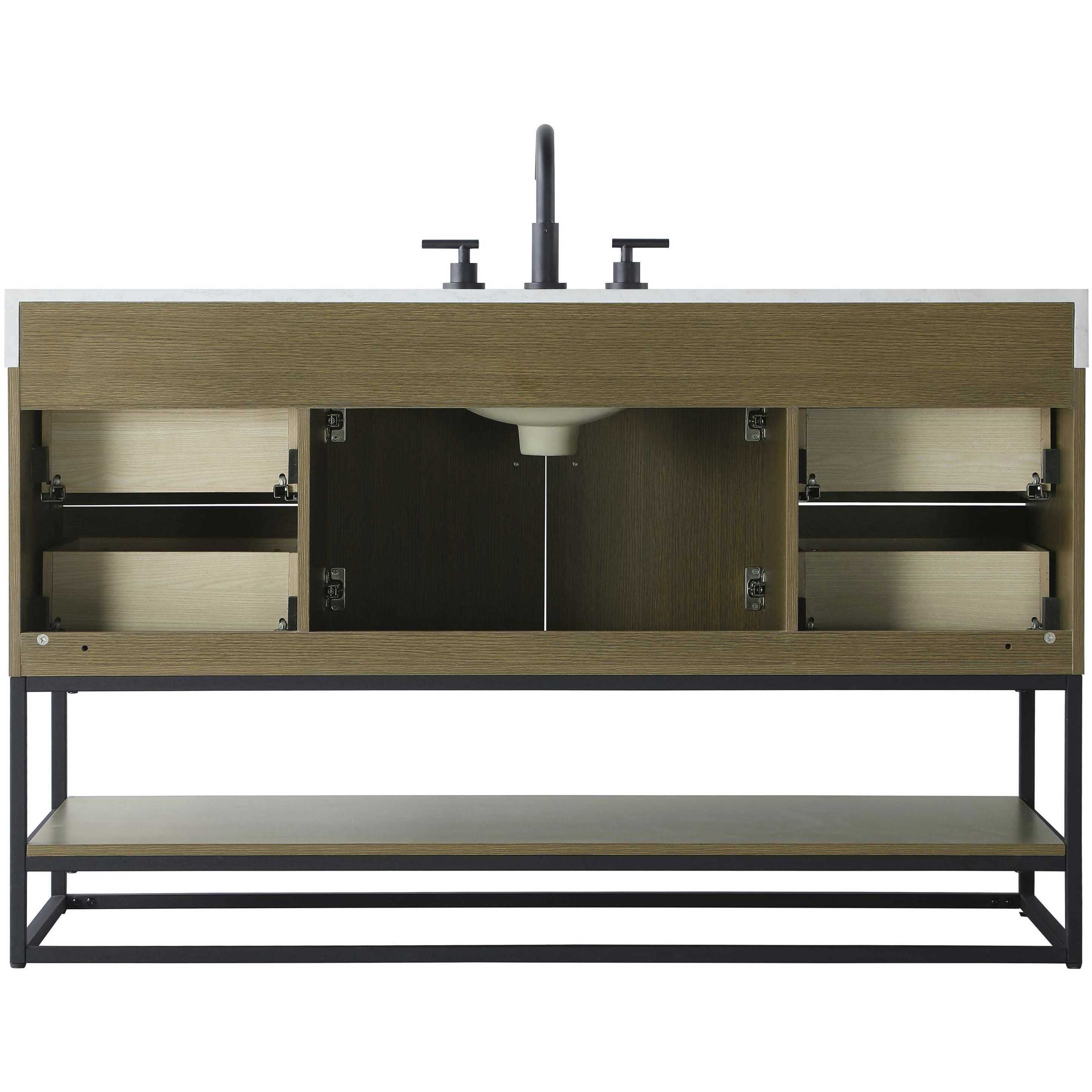 Caroline 54 X 34 inch Chestnut Brown Bathroom Vanity Cabinet