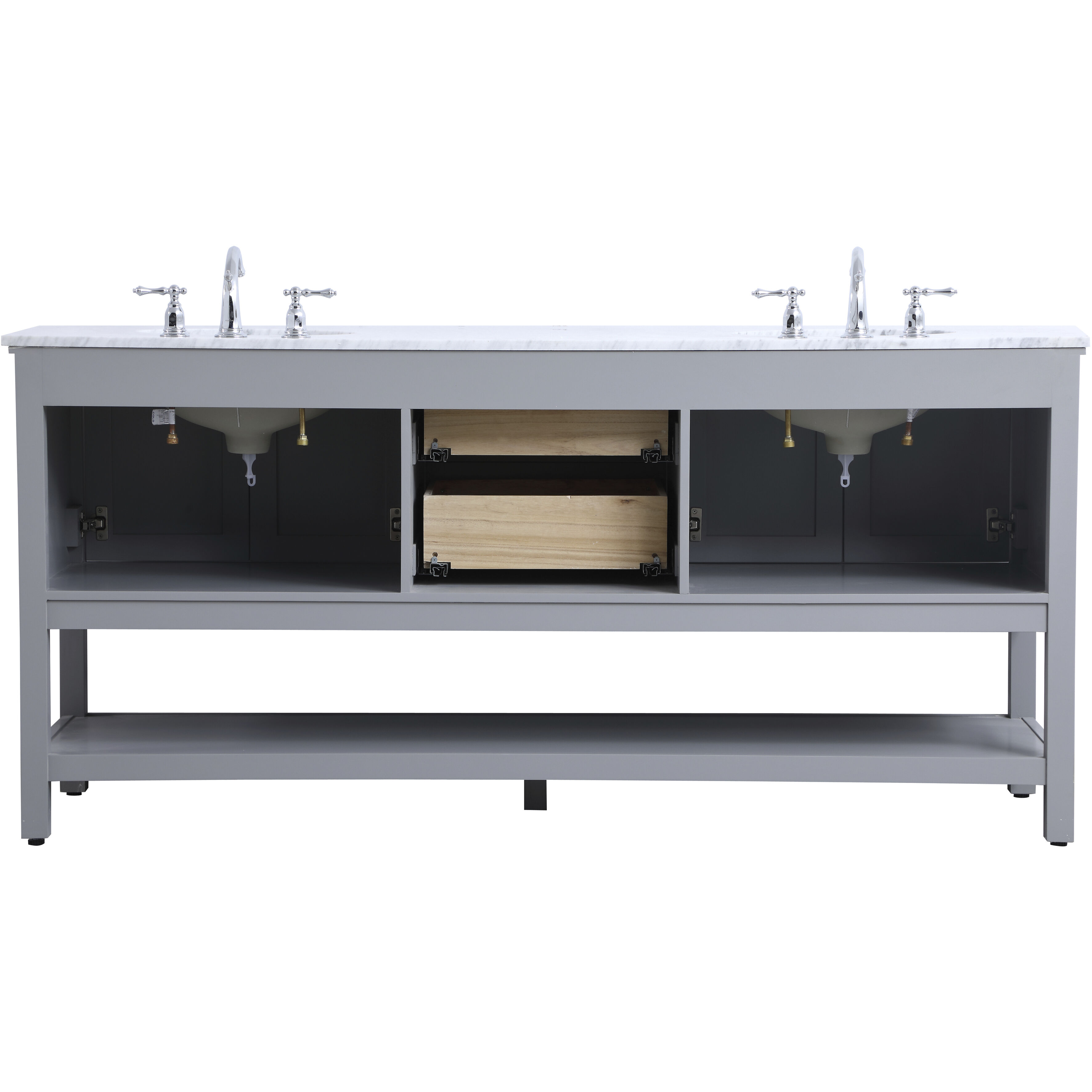 Metropolis 72 X 22 X 34 inch Grey Vanity Sink Set
