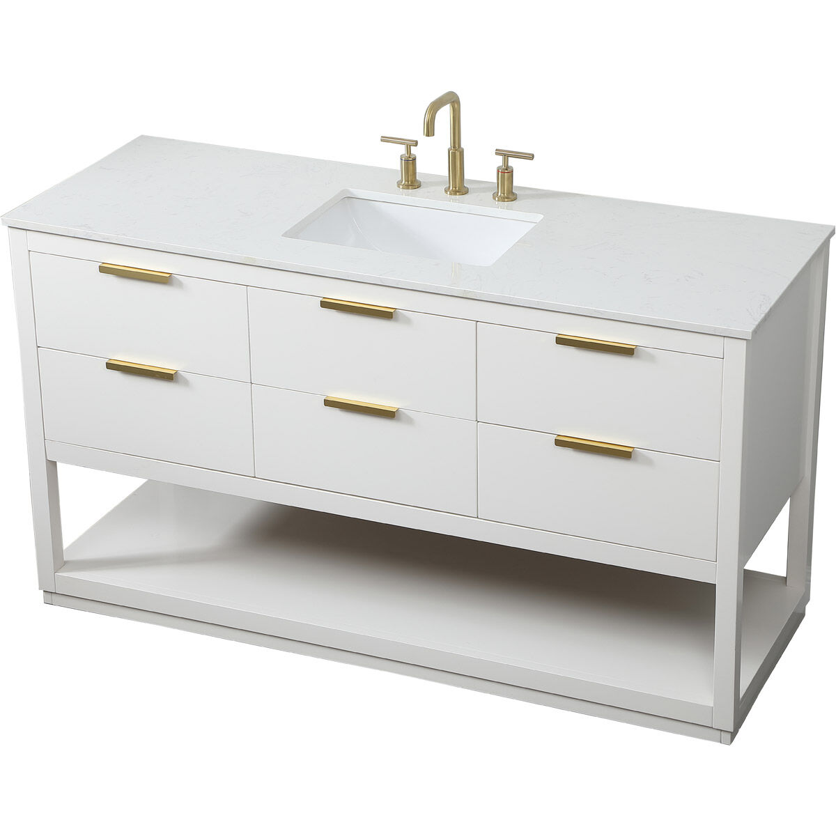 Larkin 60 X 22 X 34 inch White Vanity Sink Set