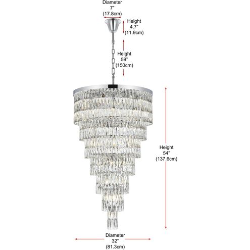 Josephine 41 Light 32 inch Chrome Chandelier Ceiling Light