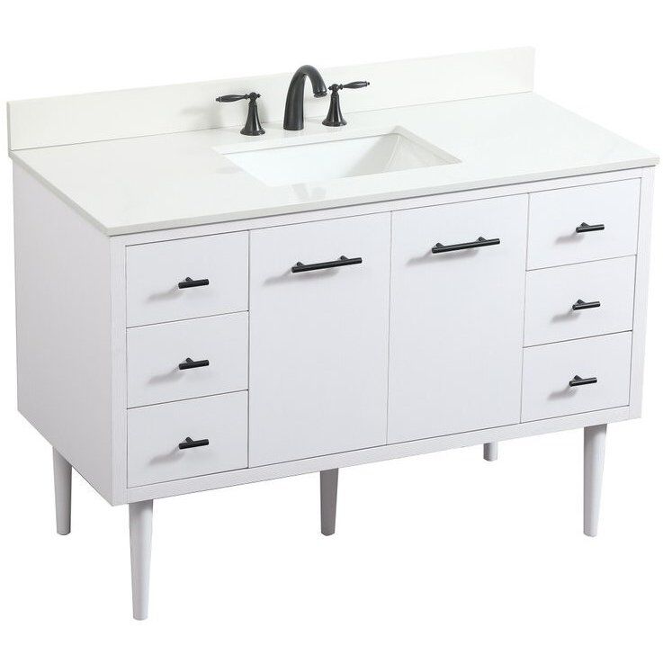 Cyrus 48 X 22 X 33.5 inch White Vanity Sink Set in Included