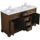 Americana 60 X 35 inch Teak with Carrara White Marble Vanity Set