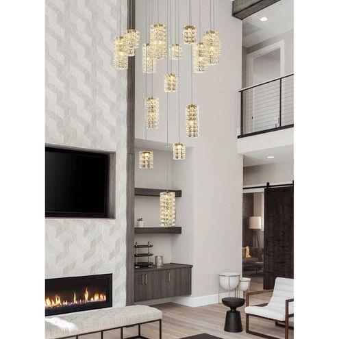 Aston 16 Light 32 inch Satin Gold Pendant Ceiling Light