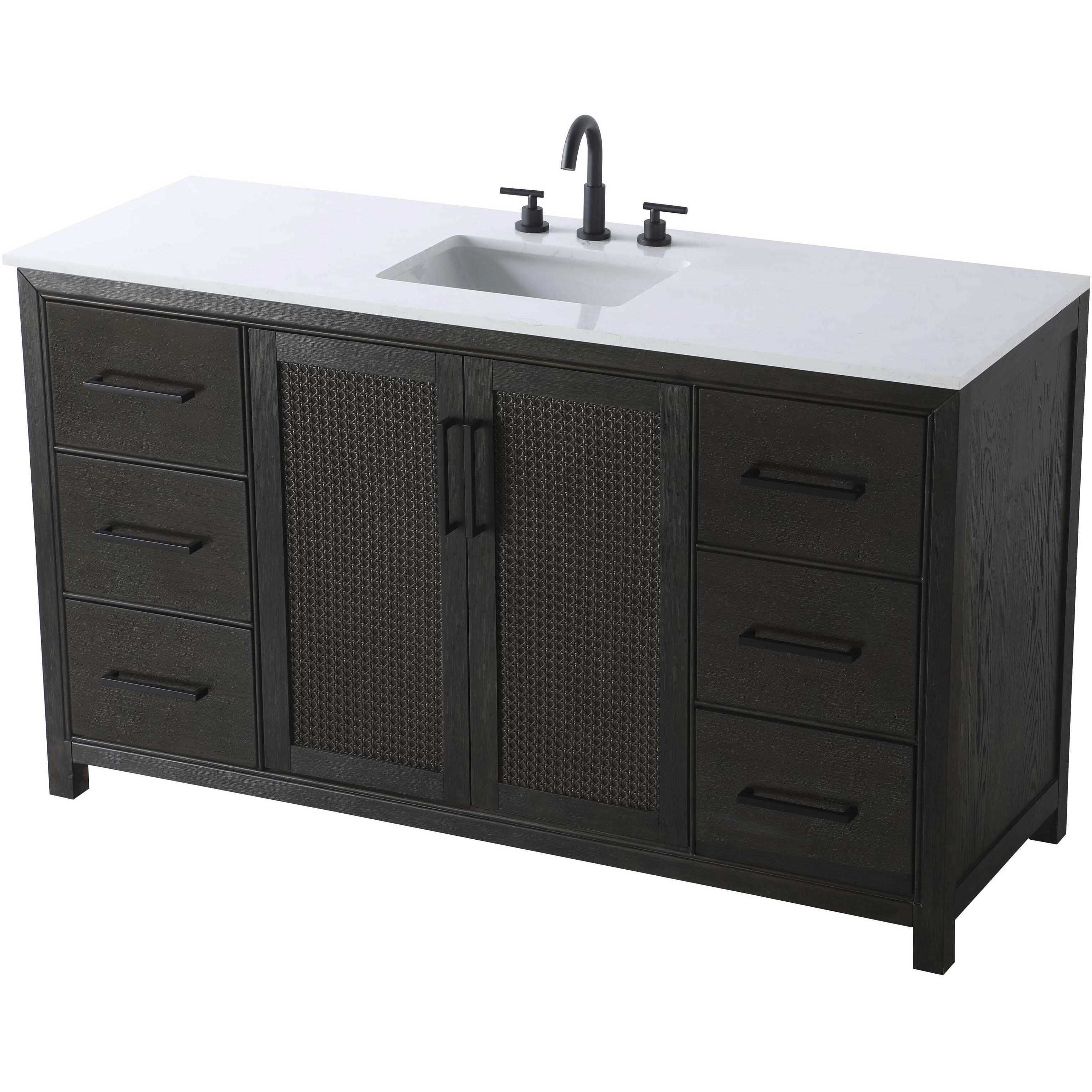 Alina 60 X 34 inch Chocolate Oak Bathroom Vanity Cabinet