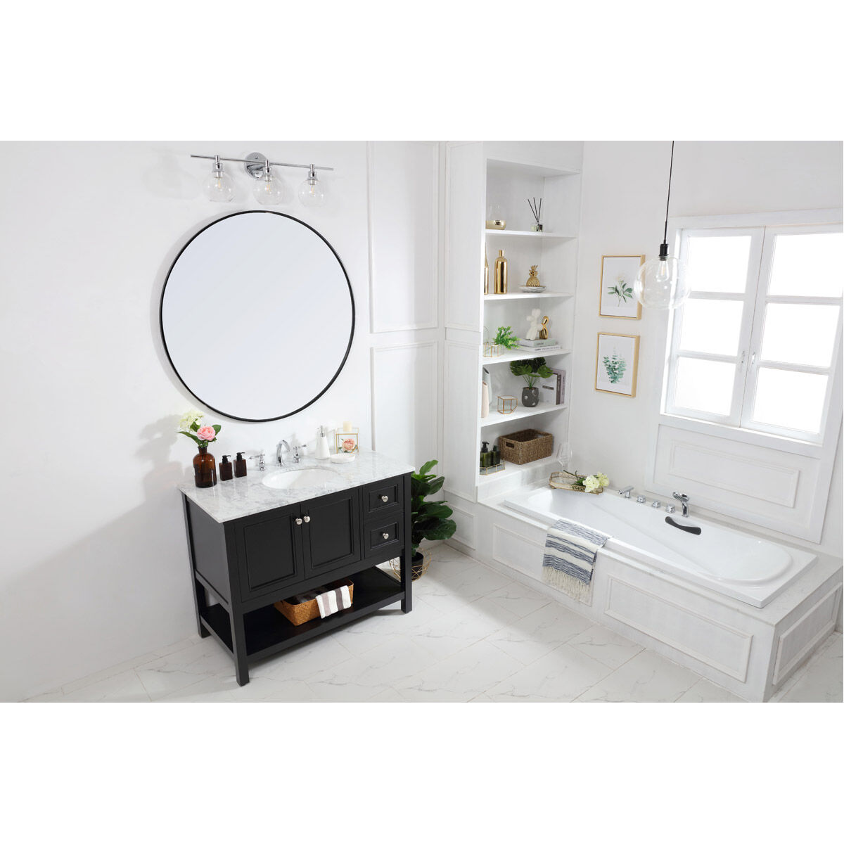Metropolis 42 X 22 X 33.75 inch Black Vanity Sink Set