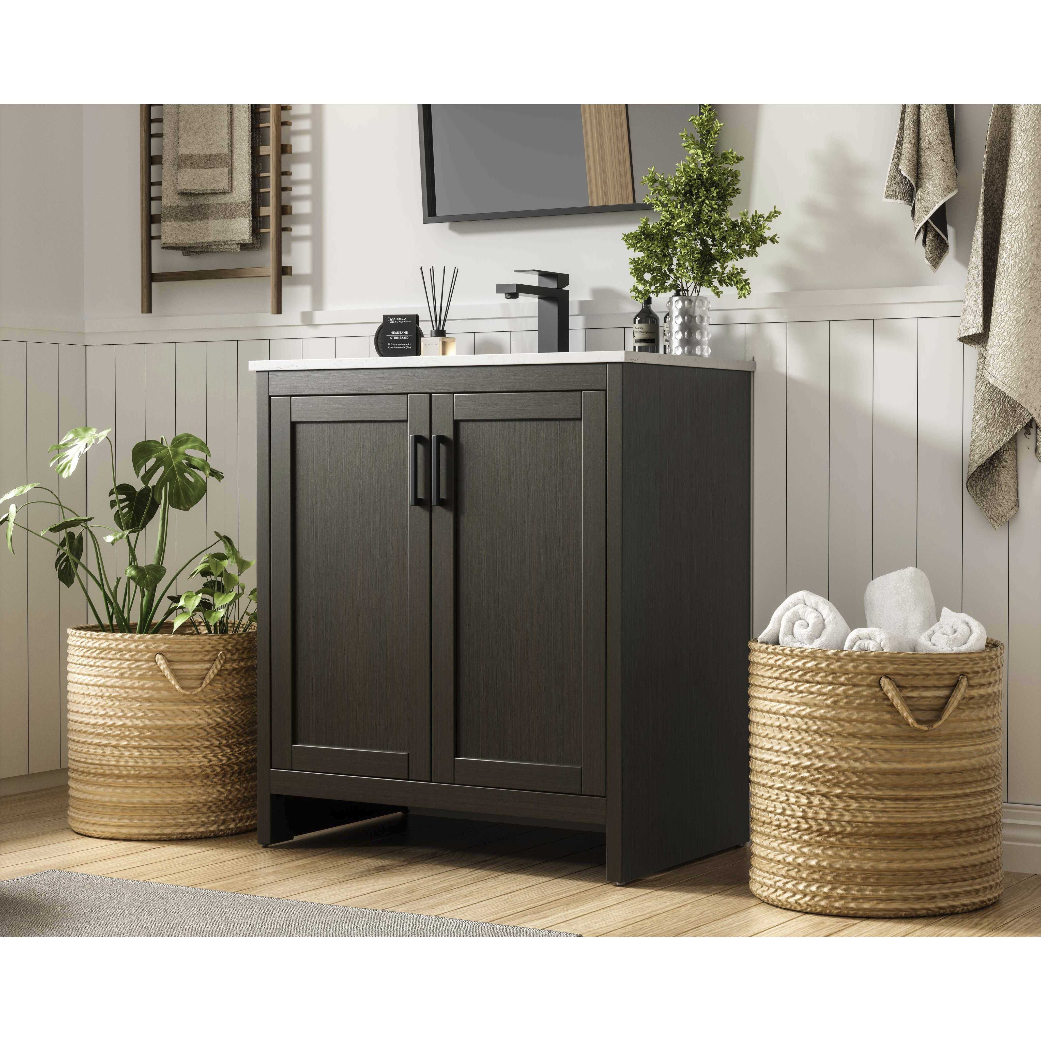 Finnley 30 X 34 inch Mocha Brown Bathroom Vanity Cabinet