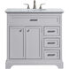 Americana 36 X 35 inch Light Grey with Carrara White Marble Vanity Set