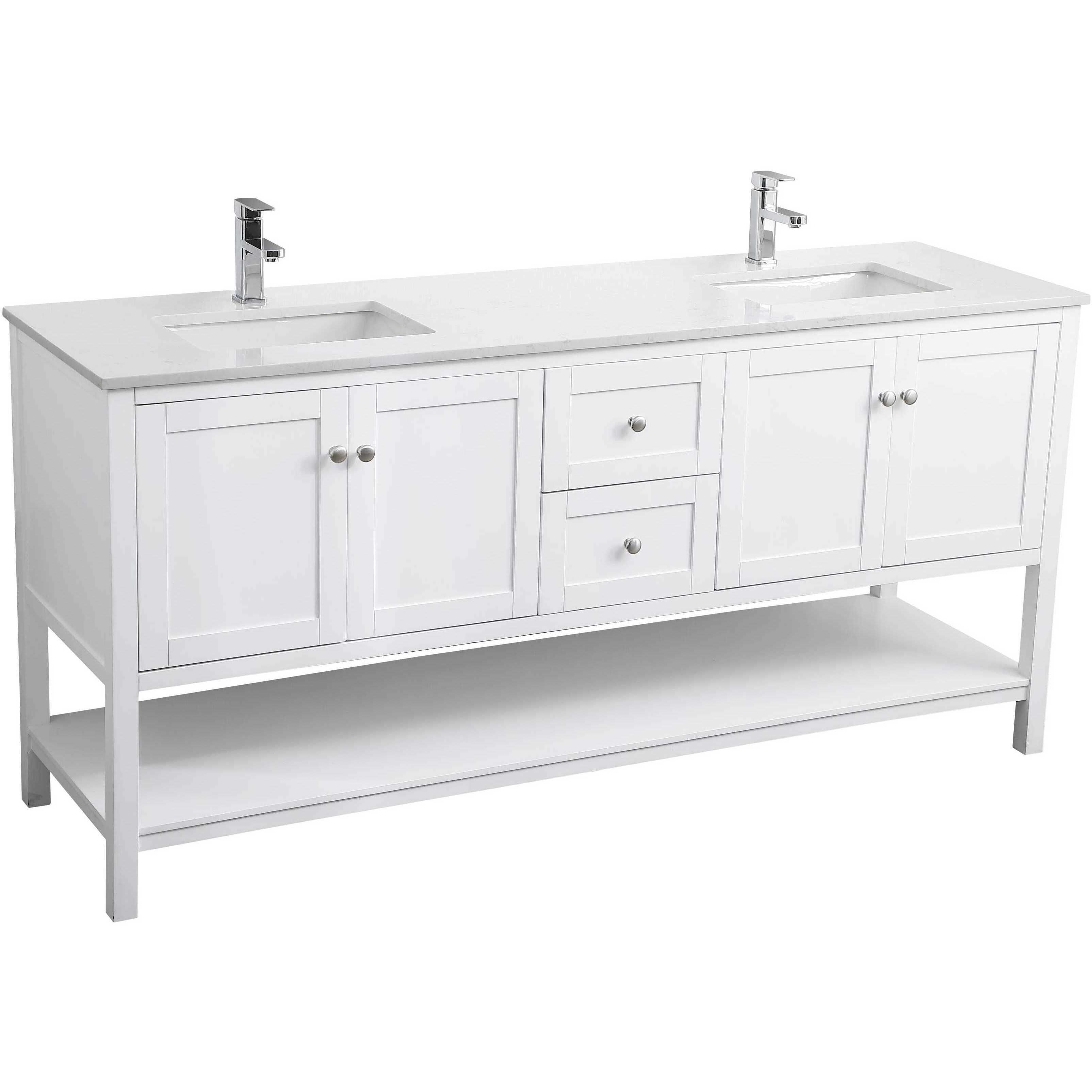 Heath 72 X 21.5 X 35 inch White Vanity Sink Set