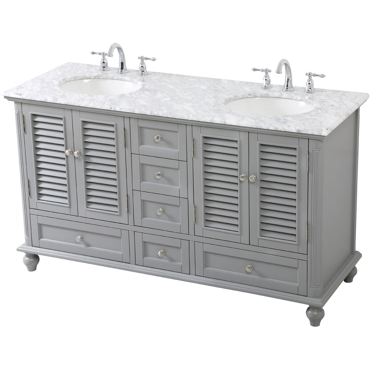 Rhodes 60 X 22 X 35 inch Grey Vanity Sink Set