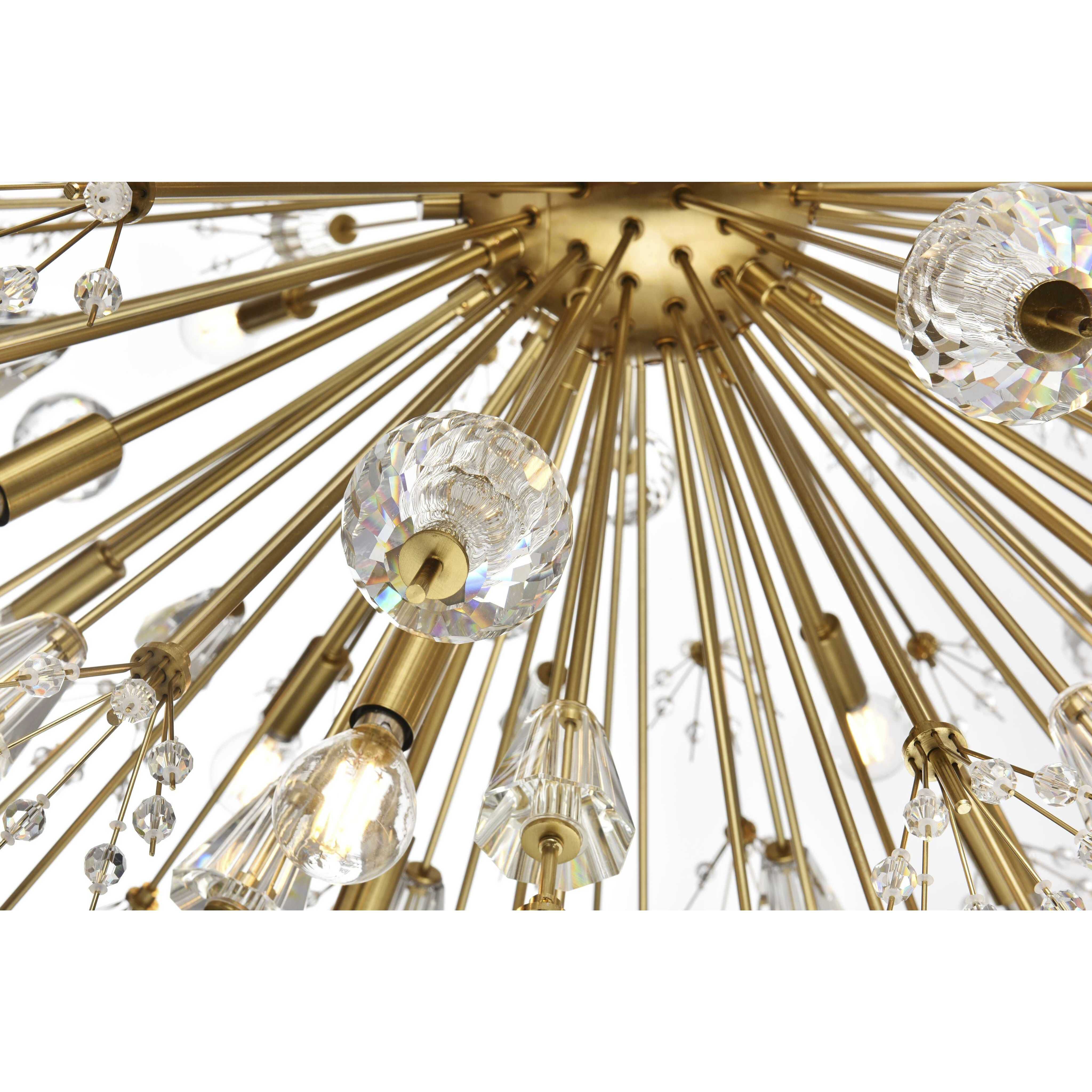 Vera 24 Light 38 inch Gold Pendant Ceiling Light in Satin Gold
