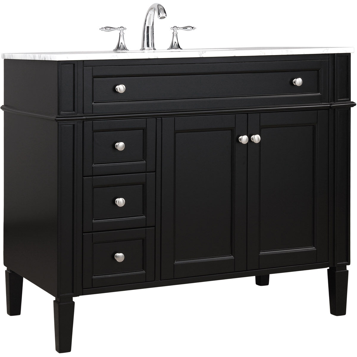 Park Avenue 40 X 21.5 X 35 inch Black Vanity Sink Set