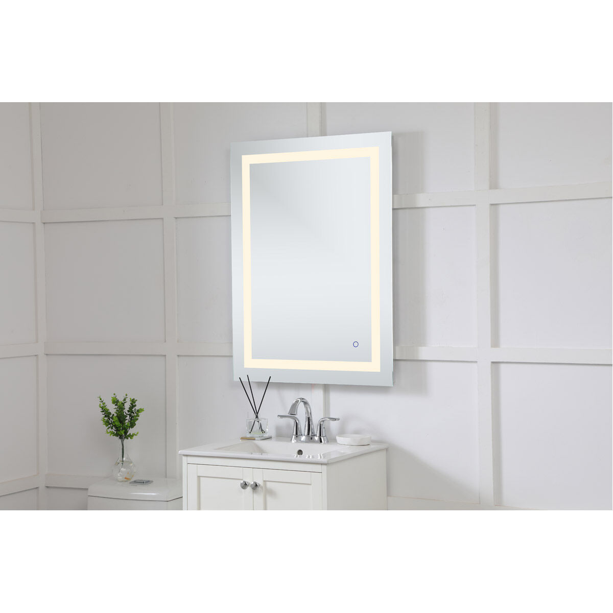 Helios 36 X 27 inch Silver Lighted Wall Mirror 