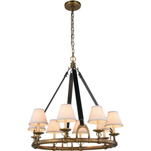 Cascade 8 Light 33 inch Burnished Brass Pendant Ceiling Light, Urban Classic