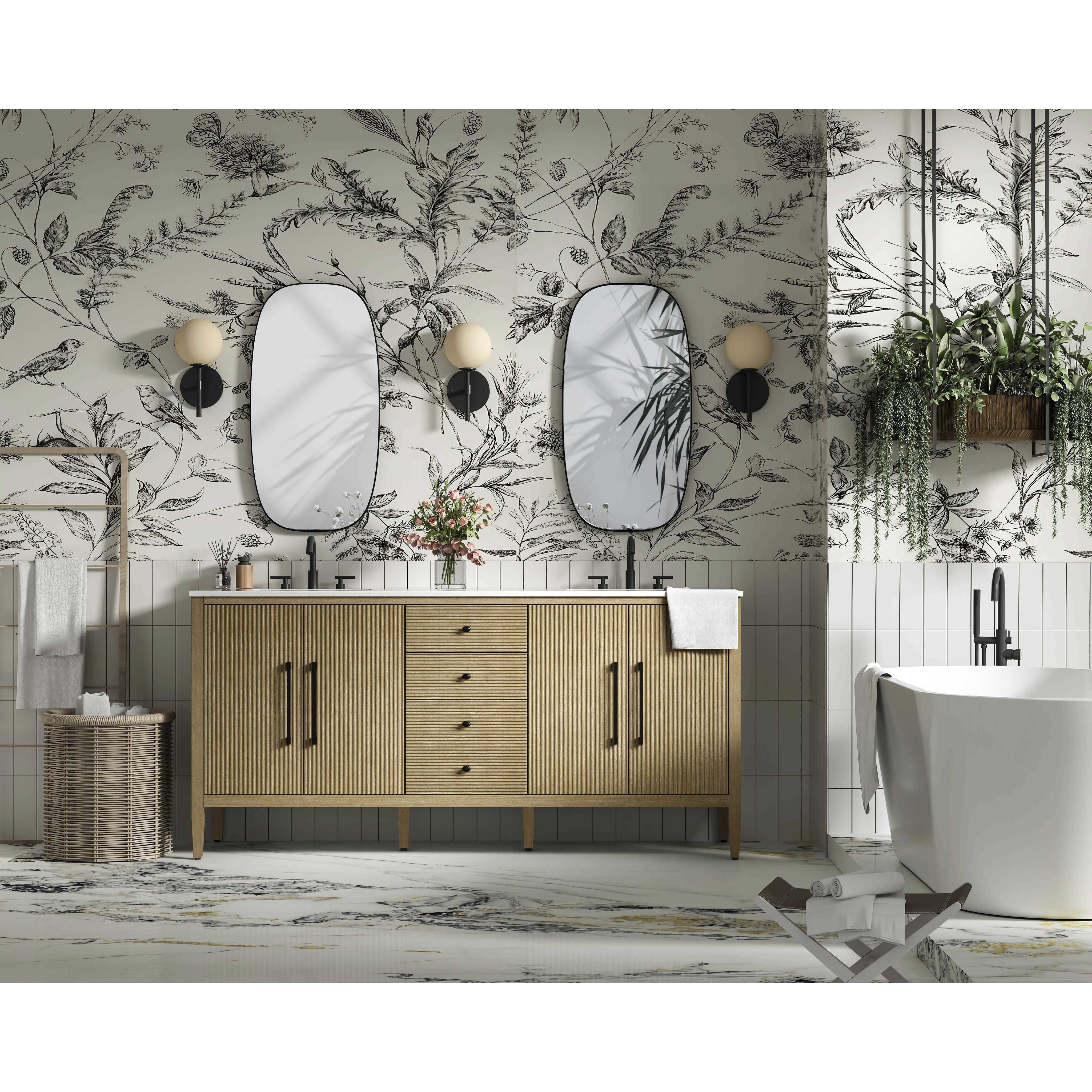 Blakely 72 X 34 inch Linen Oak Bathroom Vanity Cabinet