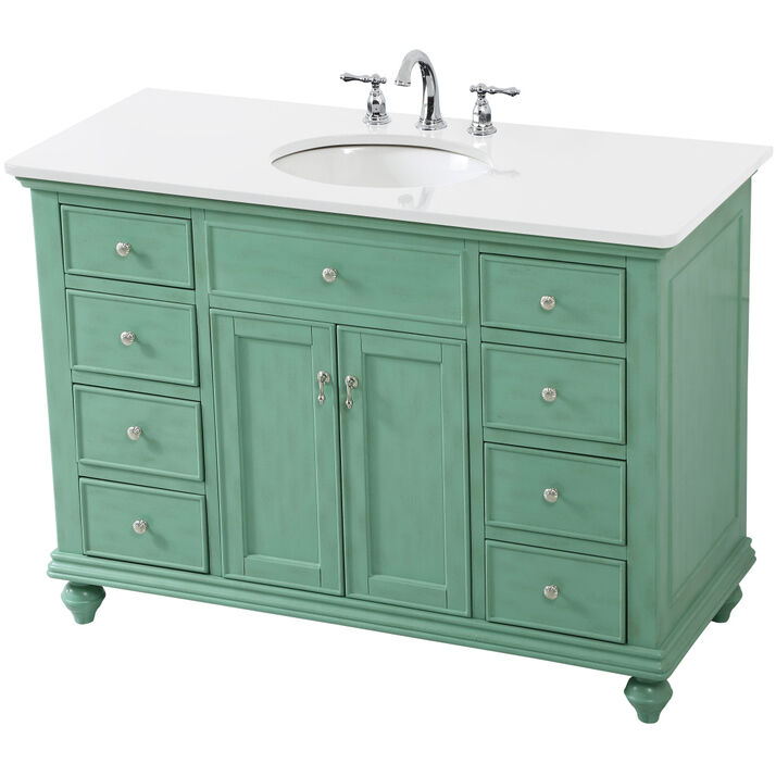 Otto 48 X 21 X 35 inch Vintage Mint Vanity Sink Set