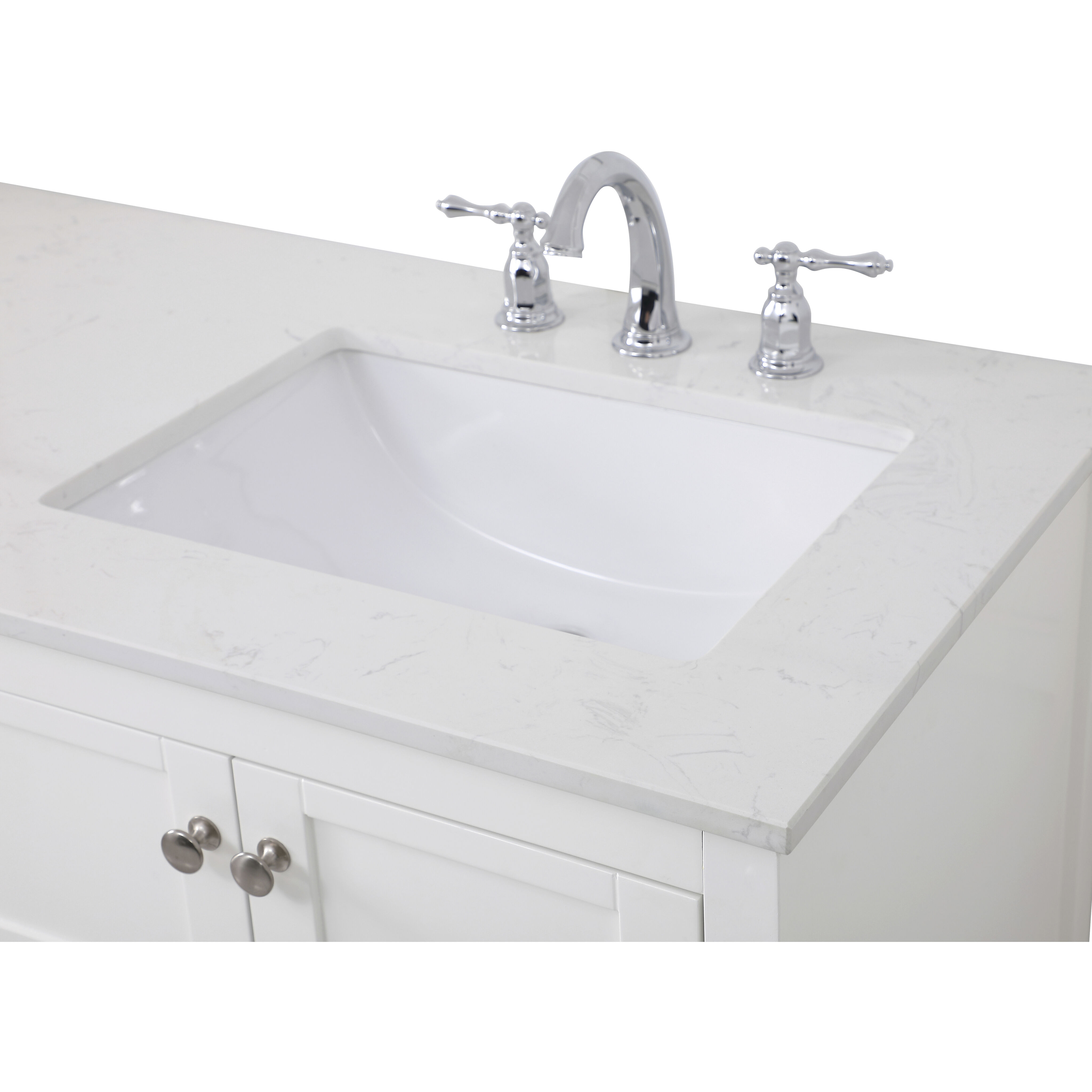 Theo 60 X 22 X 34 inch White Vanity Sink Set