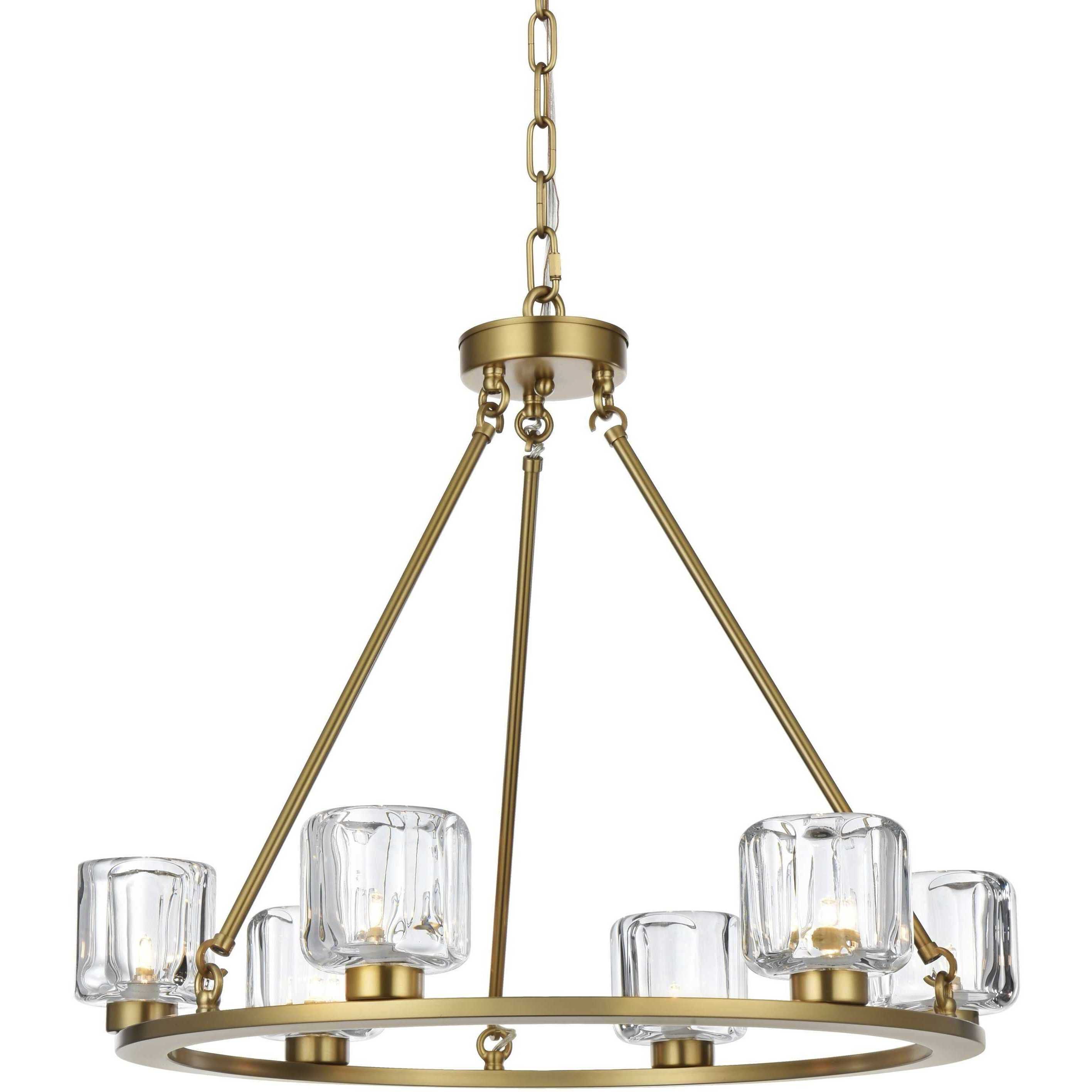 Cadence 6 Light 26 inch Satin Gold Chandelier Ceiling Light