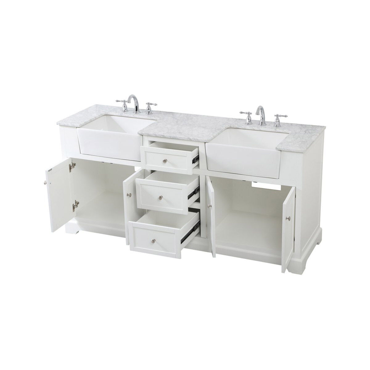 Franklin 72 X 22 X 34.75 inch White Bathroom Vanity Cabinet