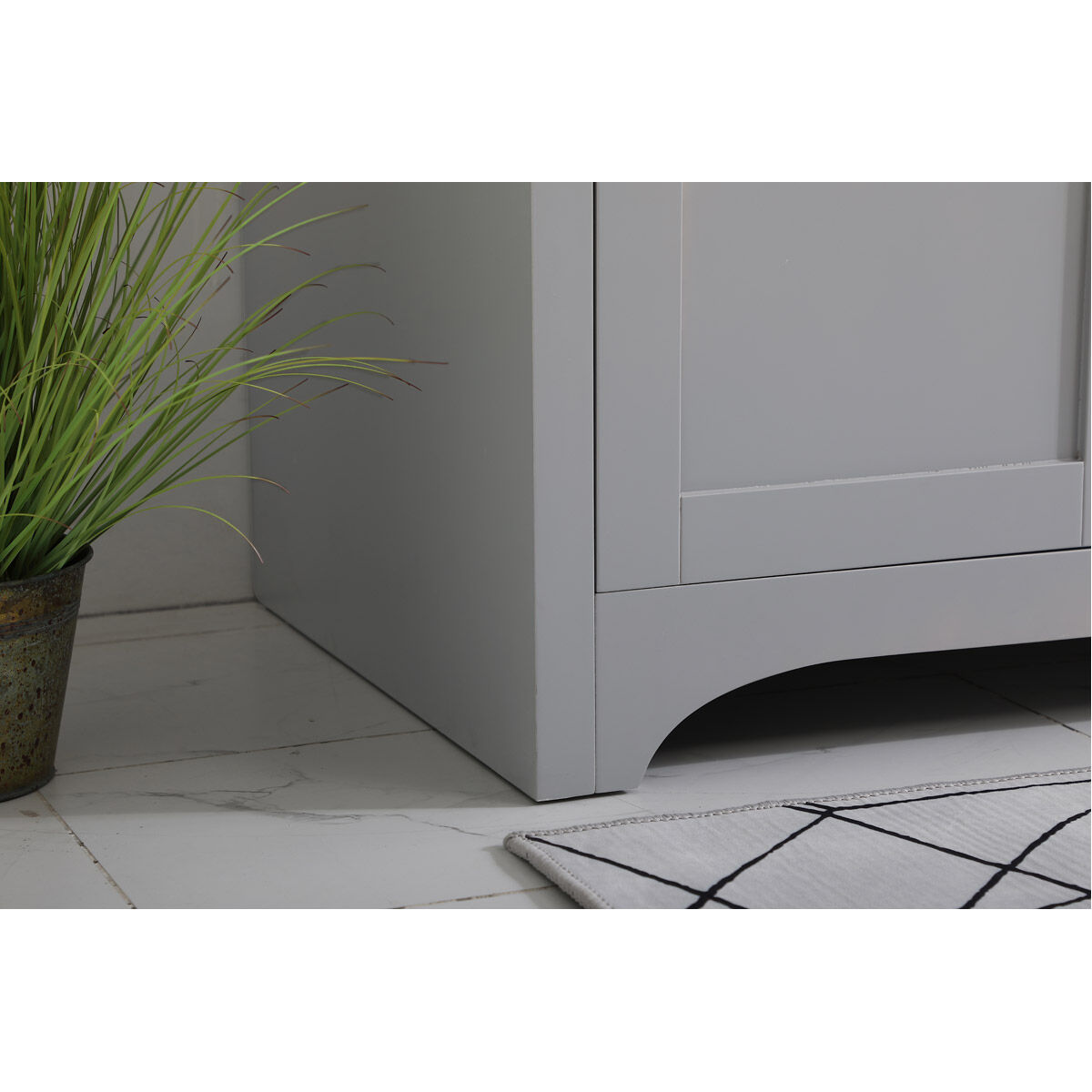 Moore 60 X 22 X 34 inch Grey and Brushed Nickel with Calacatta Quartz Vanity Sink Set