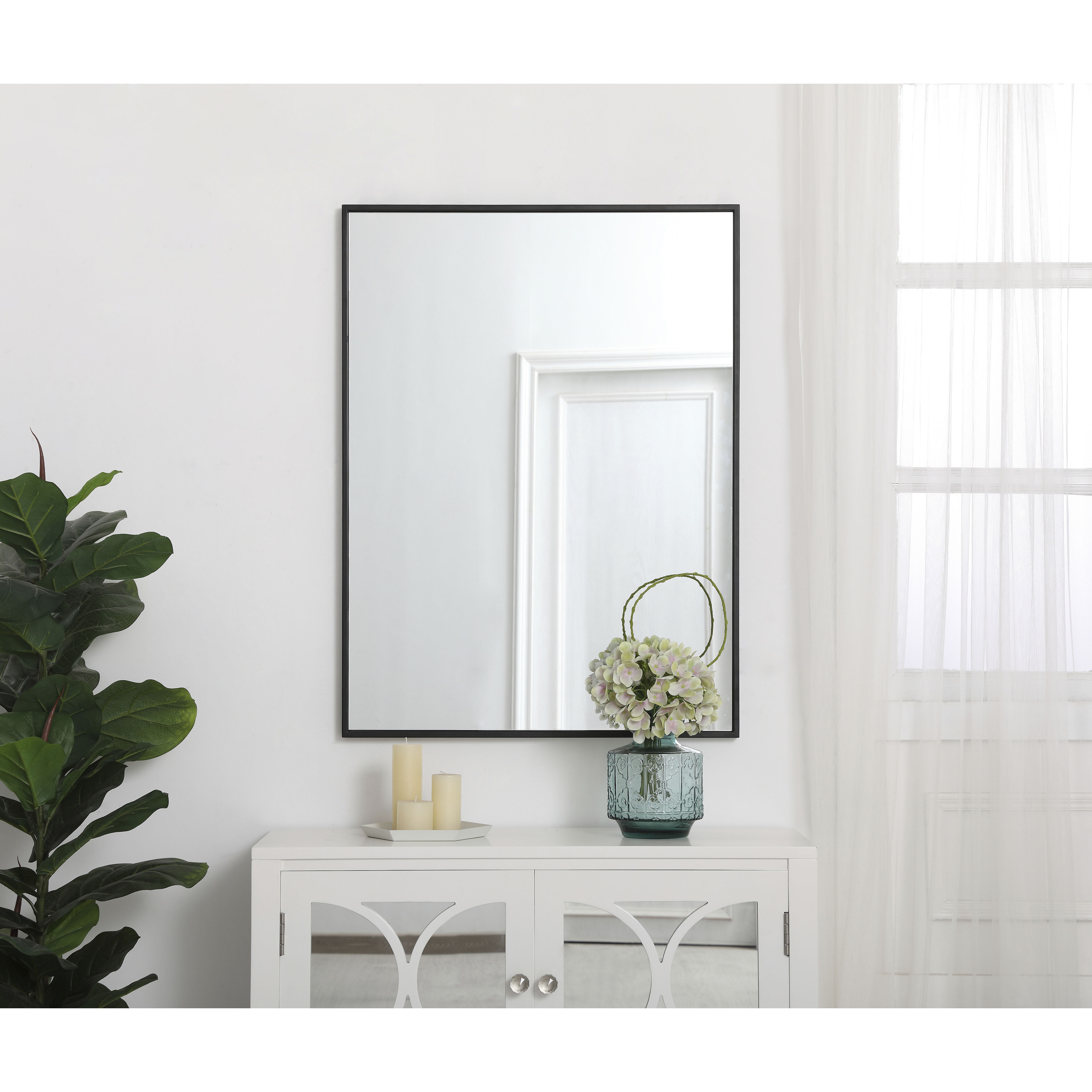 Monet 36 X 27 inch Black Wall Mirror