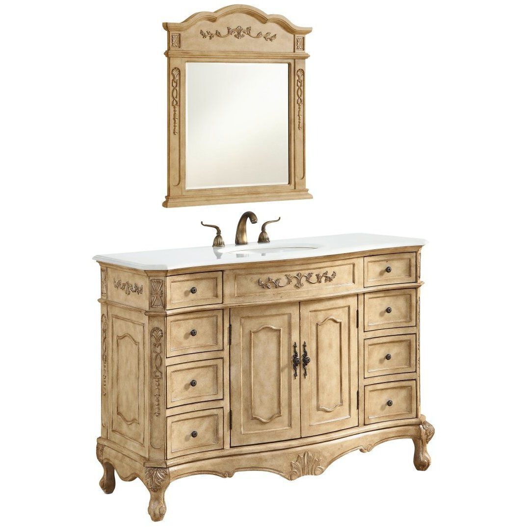 Danville 48 X 21 X 36 inch Antique Beige Vanity Sink Set