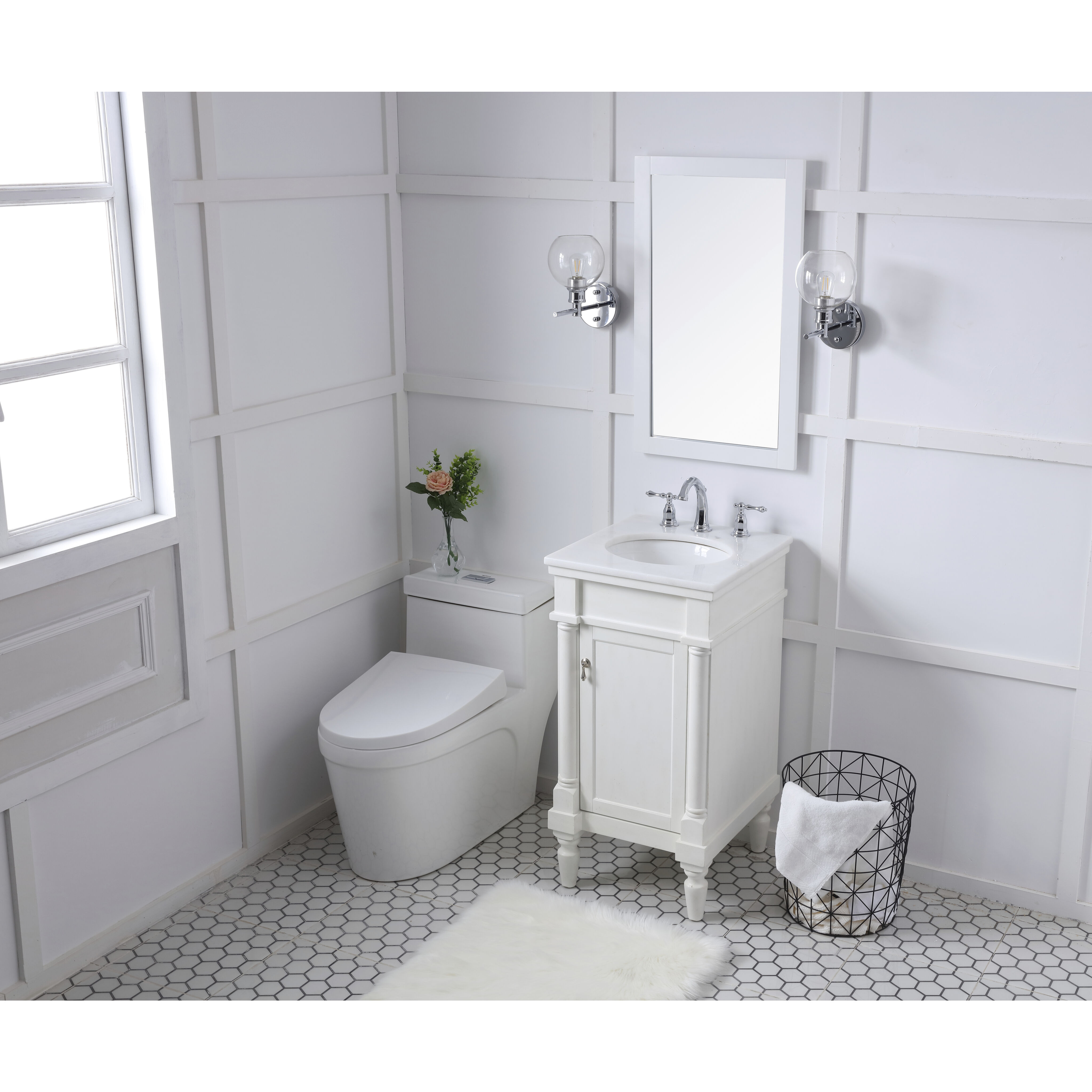 Lexington 19 X 18 X 35 inch Antique White Vanity Sink Set