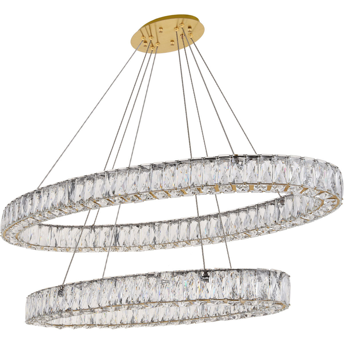 Monroe LED 41 inch Gold Chandelier Ceiling Light