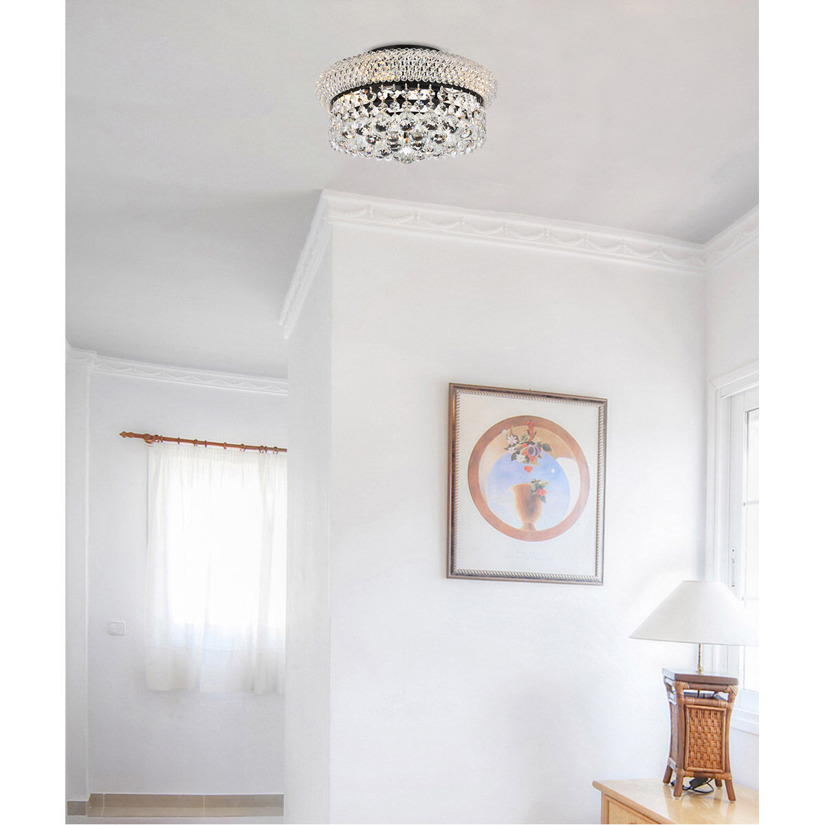 Primo 4 Light 12 inch Black and Clear Flush Mount Ceiling Light