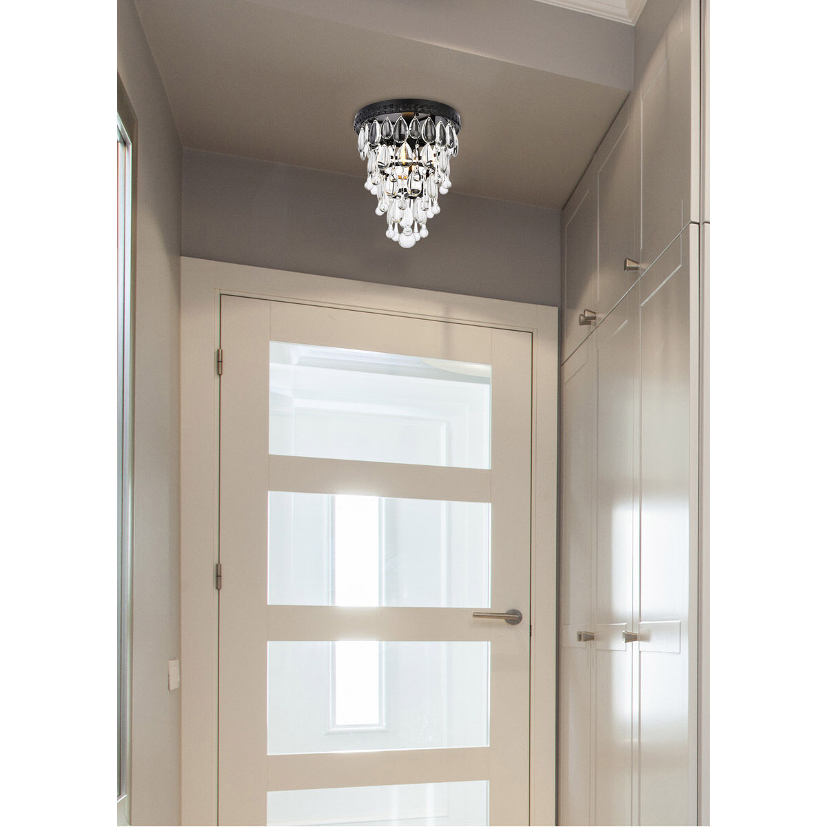 Nordic 1 Light 9 inch Black Flush Mount Ceiling Light