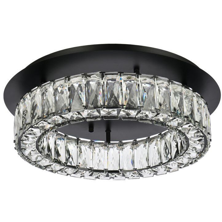 Monroe 1 Light 18 inch Black Flush Mount Ceiling Light