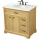 Americana 36 X 22 X 35 inch Natural Wood Vanity Sink Set