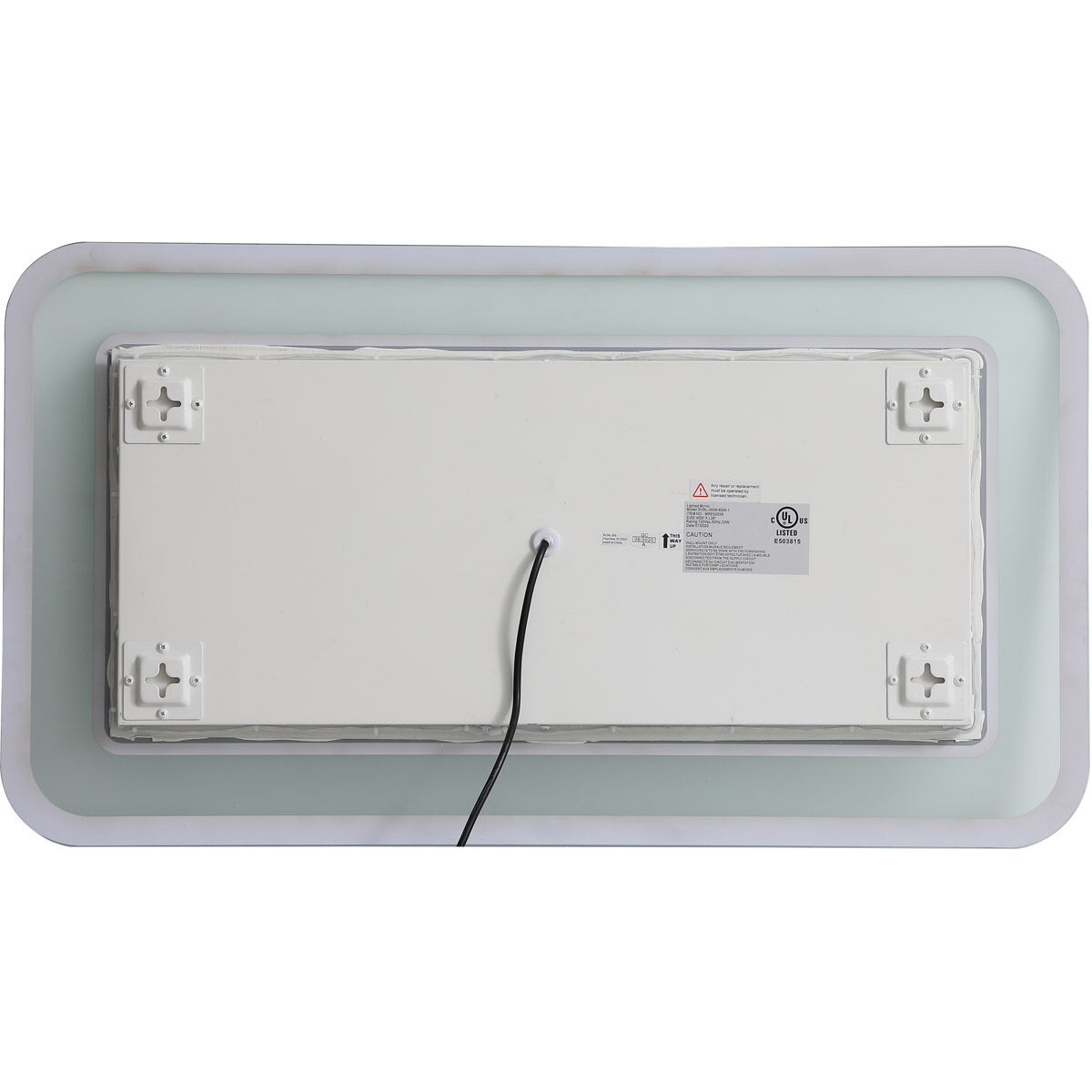 Lux 36 X 20 inch Glossy White Lighted Wall Mirror