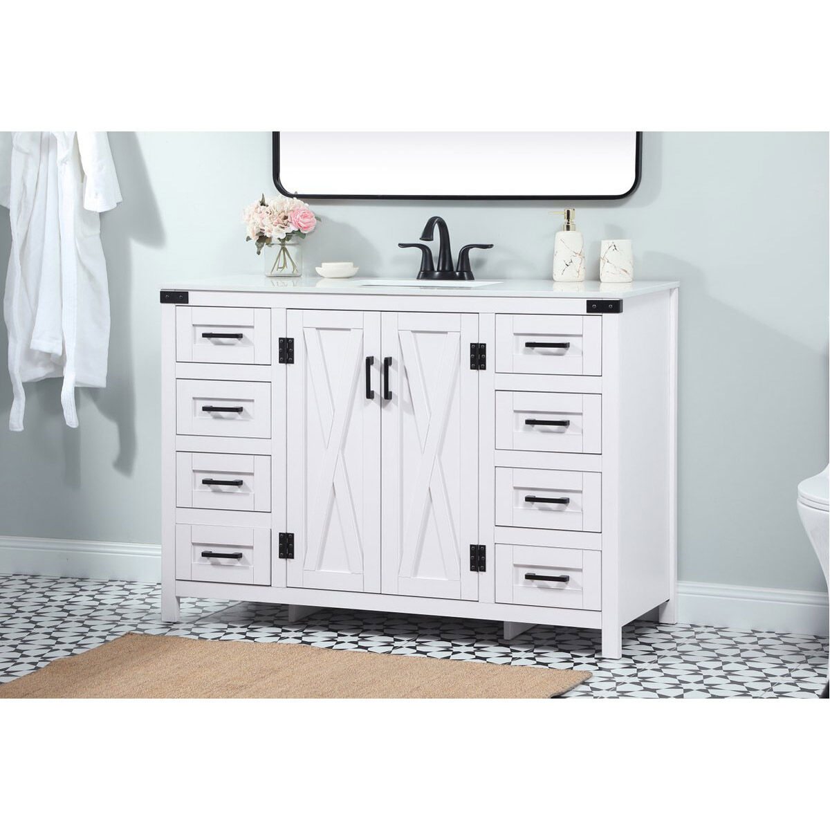 Grant 48 X 19 X 34 inch White Vanity Sink Set in Not Included