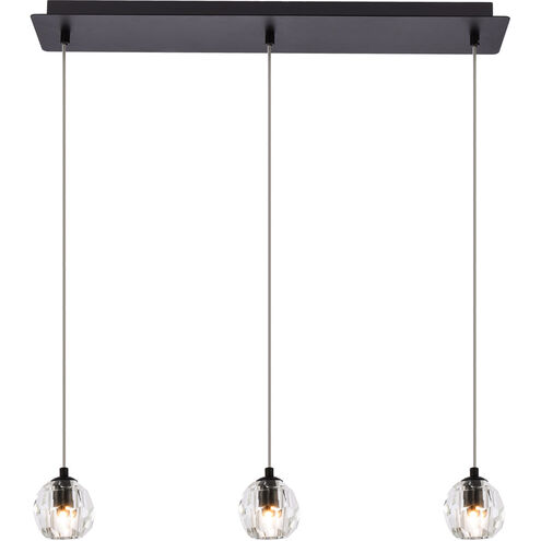 Eren 3 Light 28 inch Black Linear Pendant Ceiling Light