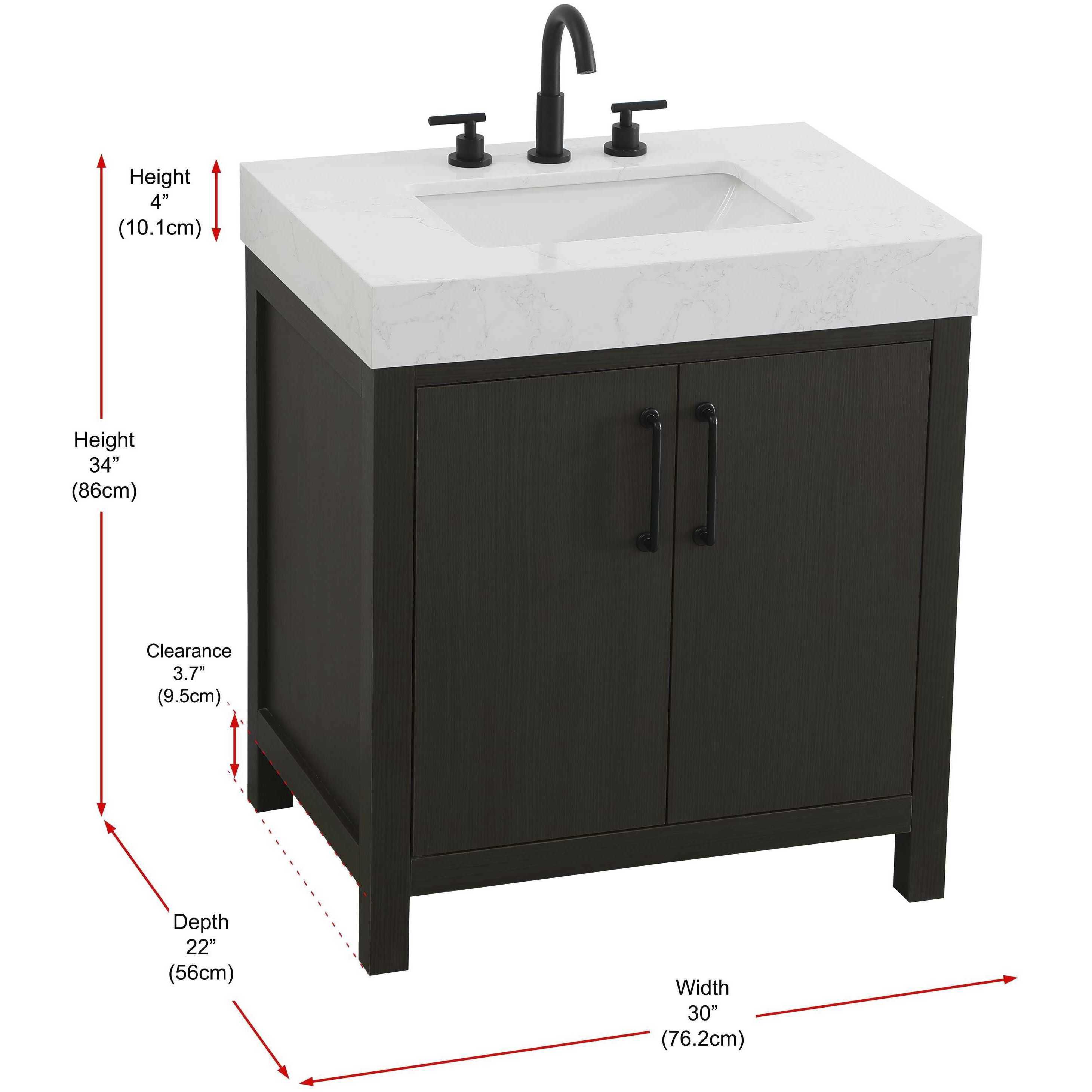 Nathan 30 X 34 inch Mocha Brown Bathroom Vanity Cabinet