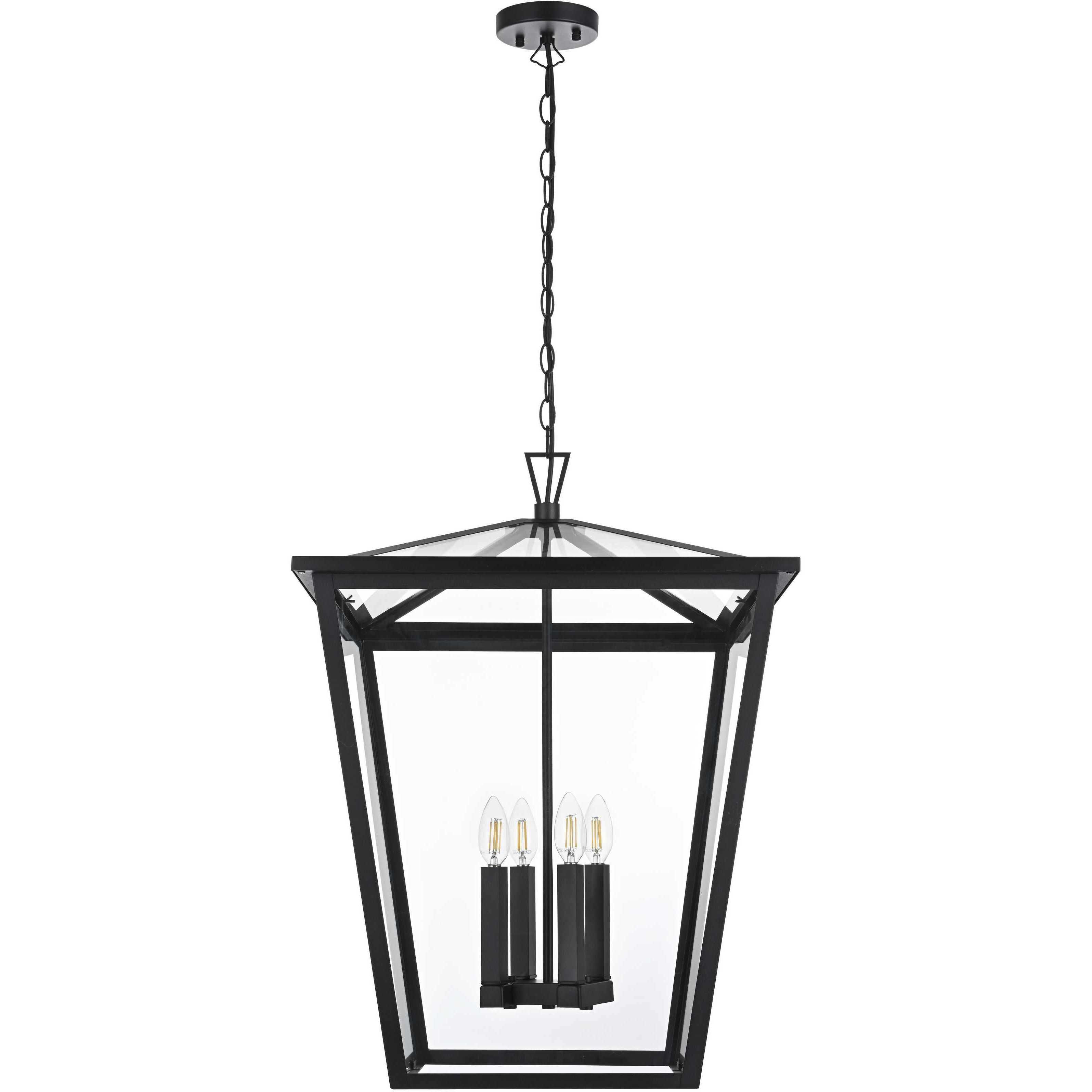 Oxford 4 Light 20 inch Black Outdoor Pendant