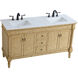 Lexington 60 X 21.5 X 35 inch Antique Beige and Antique Bronze Vanity Sink Set in Antique Brass