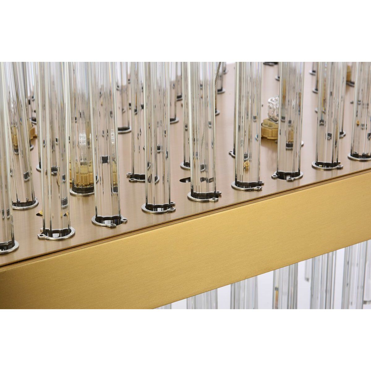 Dallas 28 Light 48 inch Satin Gold Linear Chandelier Ceiling Light