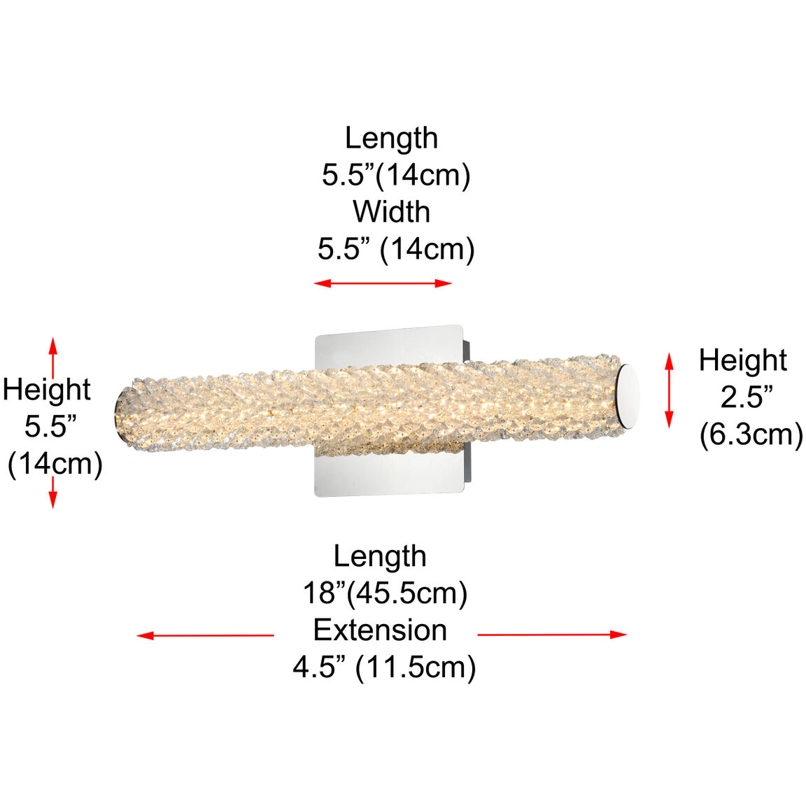 Bowen 1 Light 18 inch Chrome Wall Sconce Wall Light